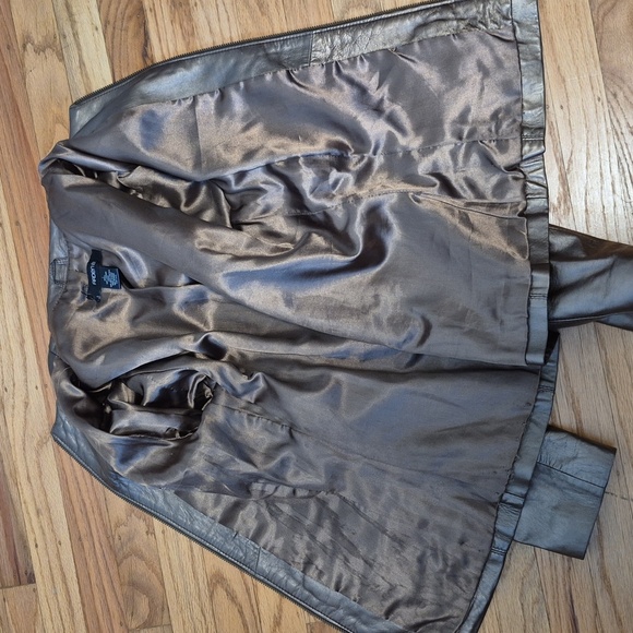 ARDEN B Bronze Metallic leather  Zipper jacket Sz 4 Four Front Pockets - Picture 12 of 16